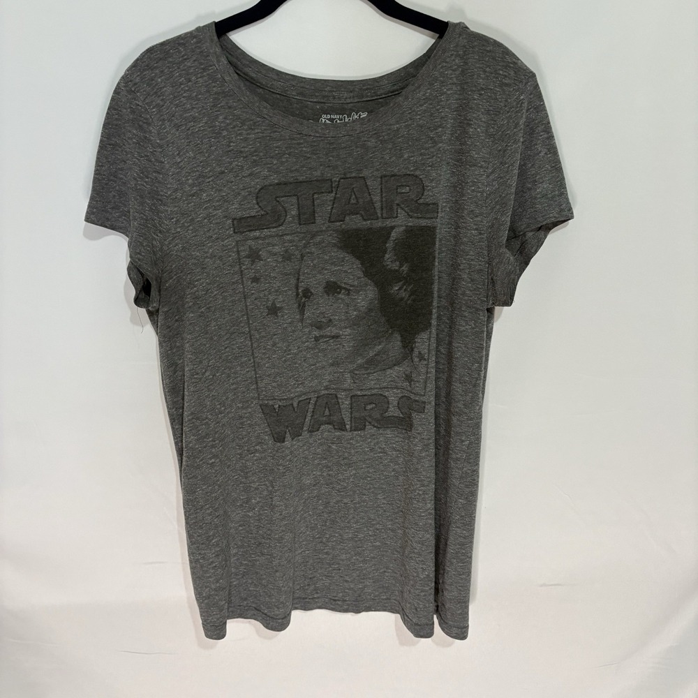 Old Navy Collectabilitees Star Wars Princess Leia Graphic Tee Gray Women Large